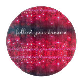 Folgen Sie Ihren Träumen Cherry Sparkle Schneidebrett (Vorderseite)