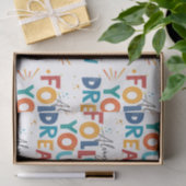 Folgen Sie Ihren Träumen Farbige lustige Typografi Seidenpapier (Geschenk)