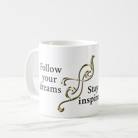 Folgen Sie Ihren Träumen - Inspirationsarmband für Kaffeetasse (Vorderseite Links)