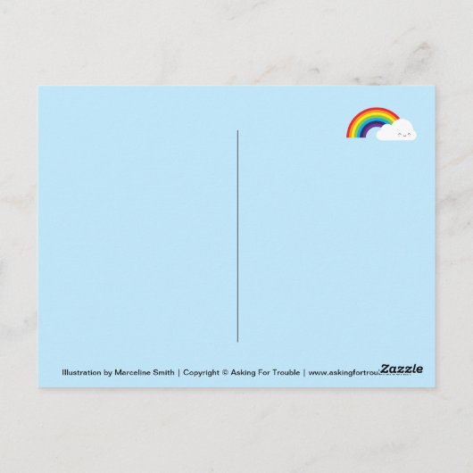 Folgen Sie Ihren Träumen Kawaii Rainbow Postkarte (Rückseite)