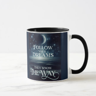 Folgen Sie Ihren Träumen mit Erde Moon und Sternen Tasse