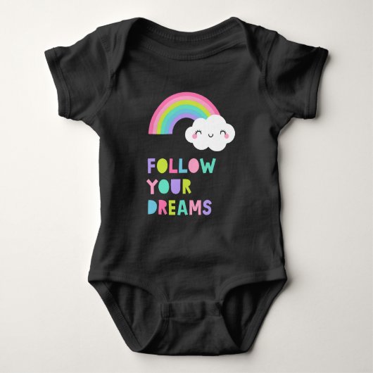 Folgen Sie Ihren Träumen Niedliche Regenbogenwolke Baby Strampler (Vorderseite)
