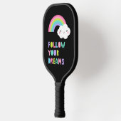 Folgen Sie Ihren Träumen Niedliche Regenbogenwolke Pickleball Schläger (Links)