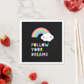 Folgen Sie Ihren Träumen Niedliche Regenbogenwolke Serviette (Beispiel)