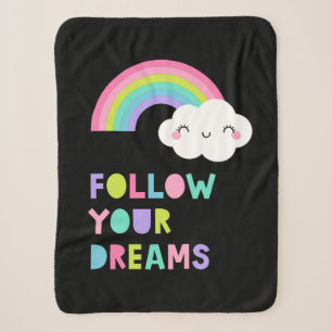 Folgen Sie Ihren Träumen Niedliche Regenbogenwolke Sherpadecke
