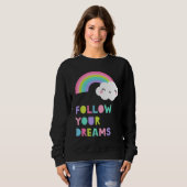 Folgen Sie Ihren Träumen Niedliche Regenbogenwolke Sweatshirt (Vorne ganz)