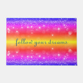 Folgen Sie Ihren Träumen Rainbow Sparkle Door Mat Fußmatte (Vorderseite)