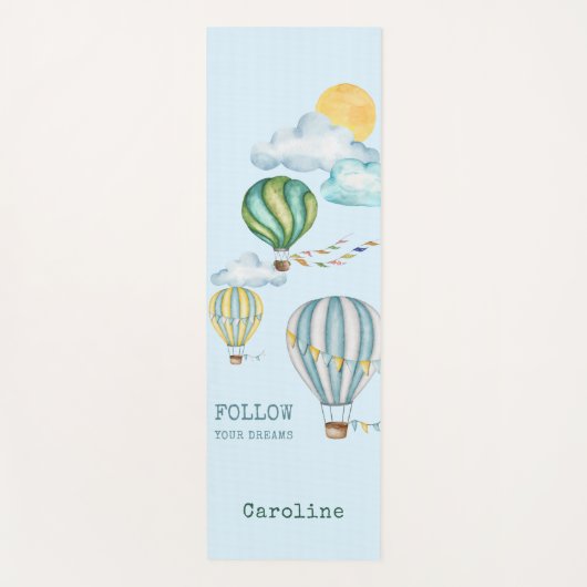 Folgen Sie Ihren Träumen Wasserfarbe Heißluftballo Yogamatte (Vorderseite)