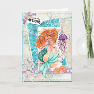 Folgen Sie Ihrer Dreams Mermaid Ermutigungskarte Karte