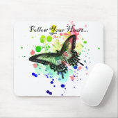 Folgen Sie Ihrer Herz-Schmetterlings-Farbe Mousepad (Mit Mouse)