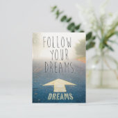 Folgen Sie Ihrer Traum-inspirierend Postkarte (Stehend Vorderseite)