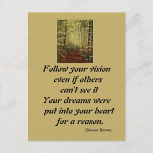 FOLGEN SIE IHRER VISION POSTKARTE