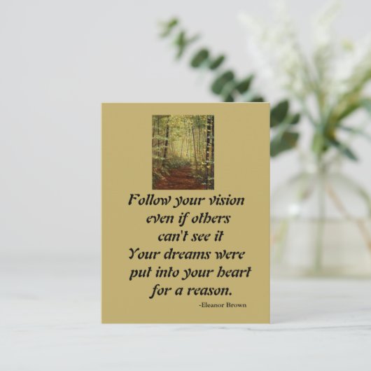 FOLGEN SIE IHRER VISION POSTKARTE (Stehend Vorderseite)