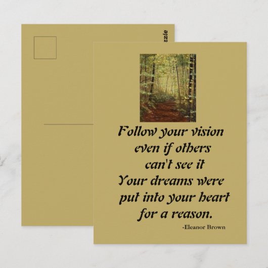 FOLGEN SIE IHRER VISION POSTKARTE (Vorne/Hinten)