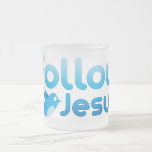Folgen Sie Jesus Christ Twitter Spaß Mattglastasse (Mittel)