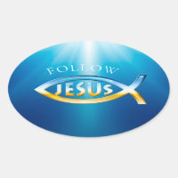 Folgen Sie Jesus - Christliches Fischsymbol Sky & 
