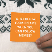 Folgen Sie Memen, Not Dreams - lustige Postkarte