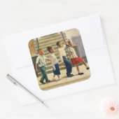 Folgen Sie mir 1995 Quadratischer Aufkleber (Umschlag)