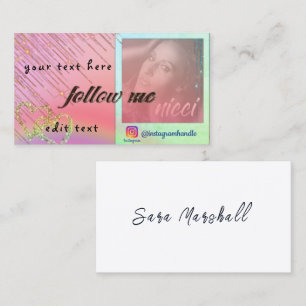 Folgen Sie mir auf der Instagram Business Card Visitenkarte