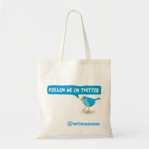 Folgen Sie mir auf Twitter Blue Bird-Tragetaschen Tragetasche