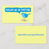 Folgen Sie mir auf Twitter Yellow Profile Business Visitenkarte (Vorne/Hinten)