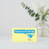 Folgen Sie mir auf Twitter Yellow Profile Business Visitenkarte (Stehend Vorderseite)