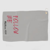 Folgen Sie mir Bible Verse Golfhandtuch (Horizontal)