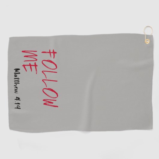 Folgen Sie mir Bible Verse Golfhandtuch (Horizontal)