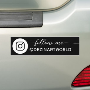 Folgen Sie mir Instagram Social Media Page Schwarz Autoaufkleber