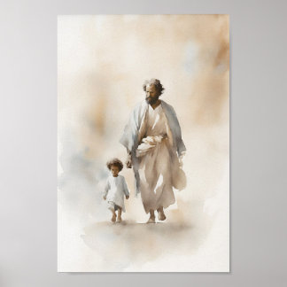 Folgen Sie mir Jesus Aquarell Art Print Poster