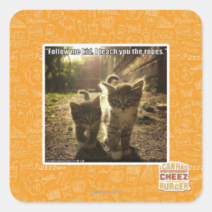 Folgen Sie mir Kid Quadratischer Aufkleber