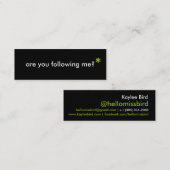 "Folgen Sie mir? " Mini Visitenkarte (Vorne/Hinten)