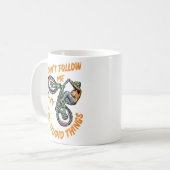 Folgen Sie mir nicht lustiges Mountainbike Kaffeetasse (Vorderseite Links)