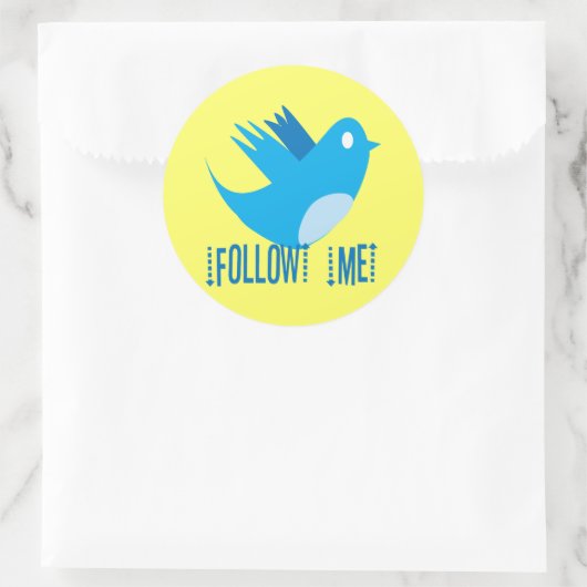 Folgen Sie mir Runder Aufkleber (Tasche)