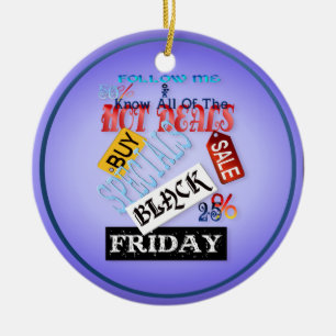 Folgen Sie Mir-Schwarzem Freitag-Shirt Keramik Ornament