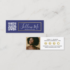 Folgen Sie mir Social Media Influencer Navy Blue & Mini Visitenkarte