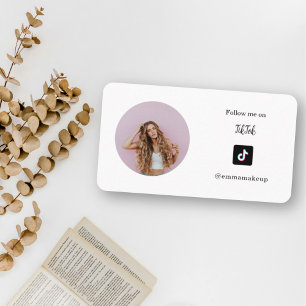 Folgen Sie mir Tiktok Foto minimalistischer Einflu Telefonnummerkarte