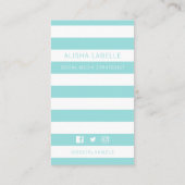 Folgen Sie mir Trendy Modern Beach Beauty Social M Visitenkarte (Rückseite)