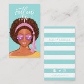 Folgen Sie mir Trendy Modern Beach Beauty Social M Visitenkarte (Vorne/Hinten)