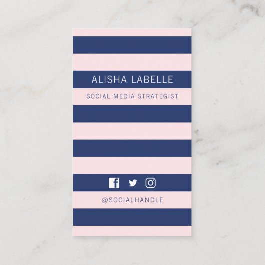 Folgen Sie mir Trendy Modern Beach Beauty Social M Visitenkarte (Rückseite)