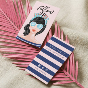 Folgen Sie mir Trendy Modern Beach Beauty Social M Visitenkarte