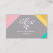 Folgen Sie mir trendy Social Media Foto Layout Gra Visitenkarte (Rückseite)