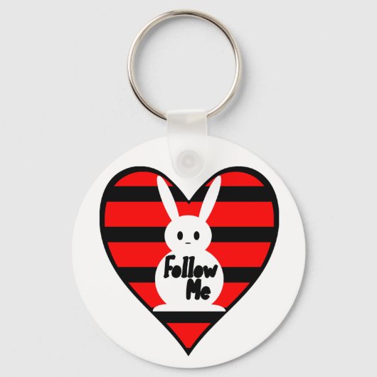 Folgen Sie mir White Rabbit Schlüsselanhänger (Vorderseite)