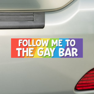 Folgen Sie mir zum Gay Bar LGBT Prix Autoaufkleber