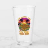 Folgen Sie mir zum Tiki Bar Hawaiian Luau Party Glas (Vorderseite)