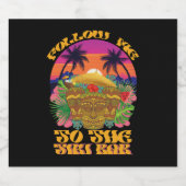 Folgen Sie mir zum Tiki Bar Hawaiian Luau Party Schaumweinetikett (Einzelnes Label)