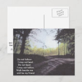 FOLGEN SIE NICHT, DASS ICH NICHT FÜHREN KANN POSTKARTE (Vorne/Hinten)