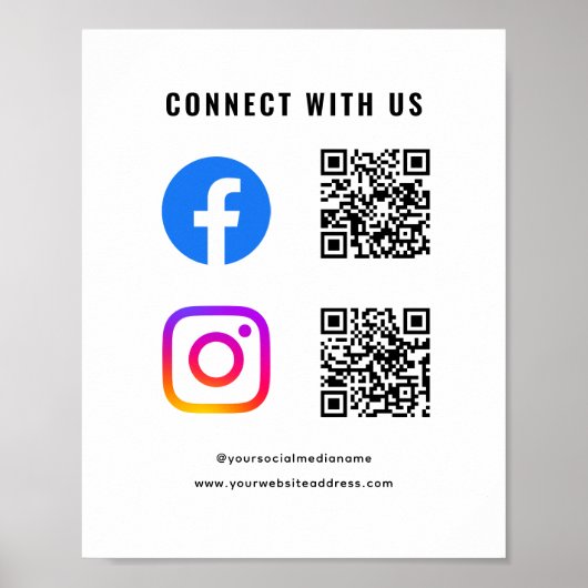Folgen Sie Scan Connect mit QR Code Social Media Poster (Vorne)