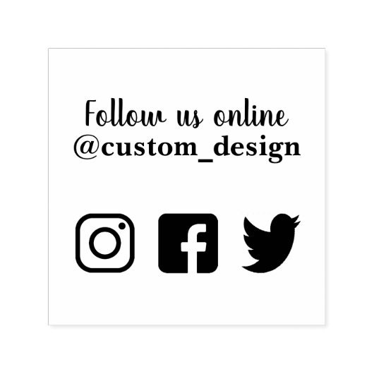 Folgen Sie uns auf der Briefmarke von Social Media Permastempel (Design)