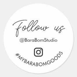 Folgen Sie uns auf der Instagram Packungs-Aufklebe Runder Aufkleber